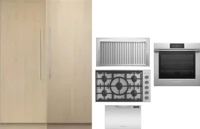 6 Piece Package Includes Refrigerator, Freezer, Cooktop, Wall Oven, Hood And Dishwasher